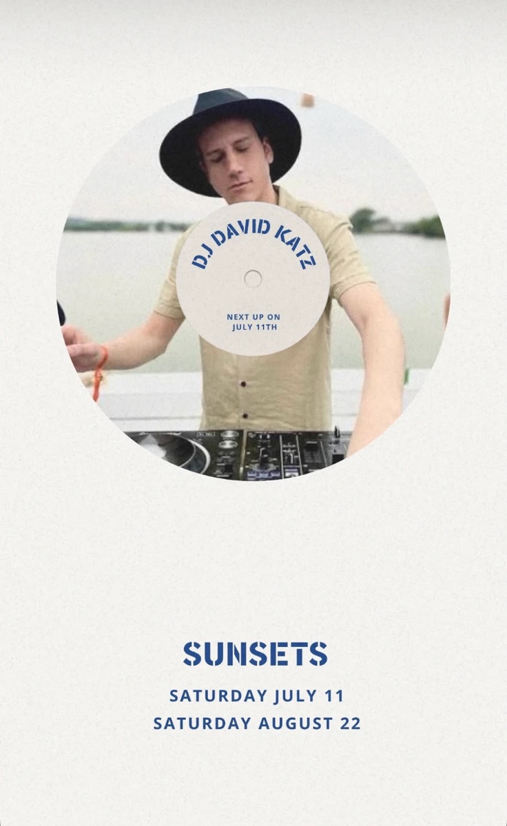 Flyer for DJ David Katz at Navy Beach