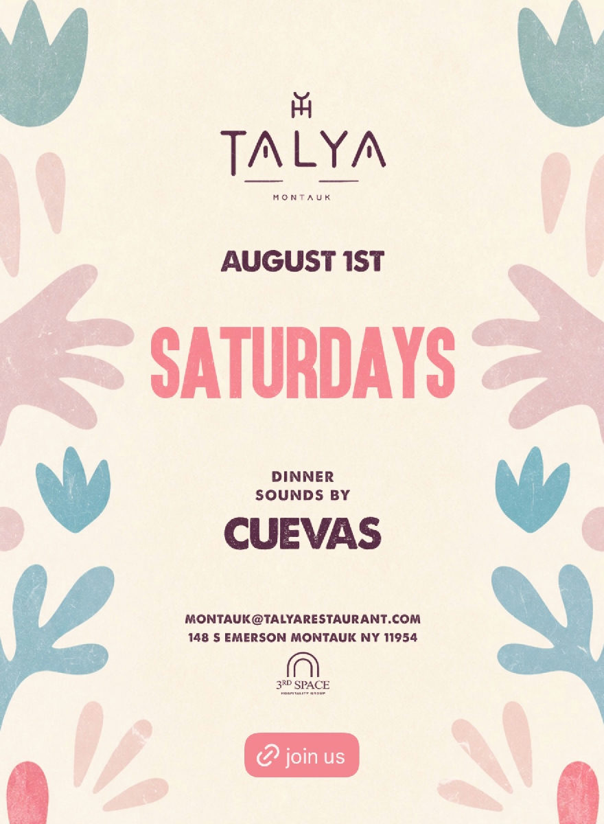 Flyer for Dinner Sounds by CUEVAS at Talya