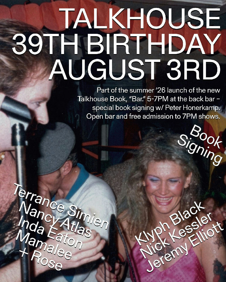 Flyer for Talkhouse "BAR" Book Launch 5-7pm at Stephen Talkhouse