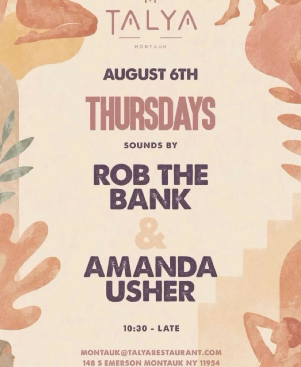 Flyer for ROB THE BANK / AMANDA USHER at Talya