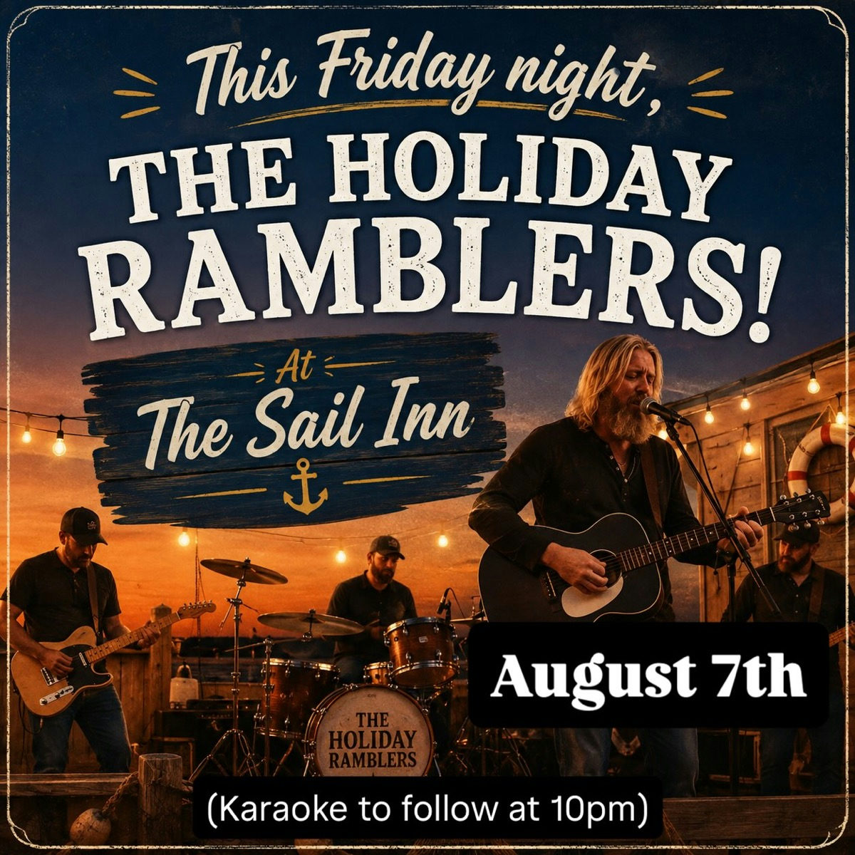 Flyer for The Holiday Ramblers at Sail Inn