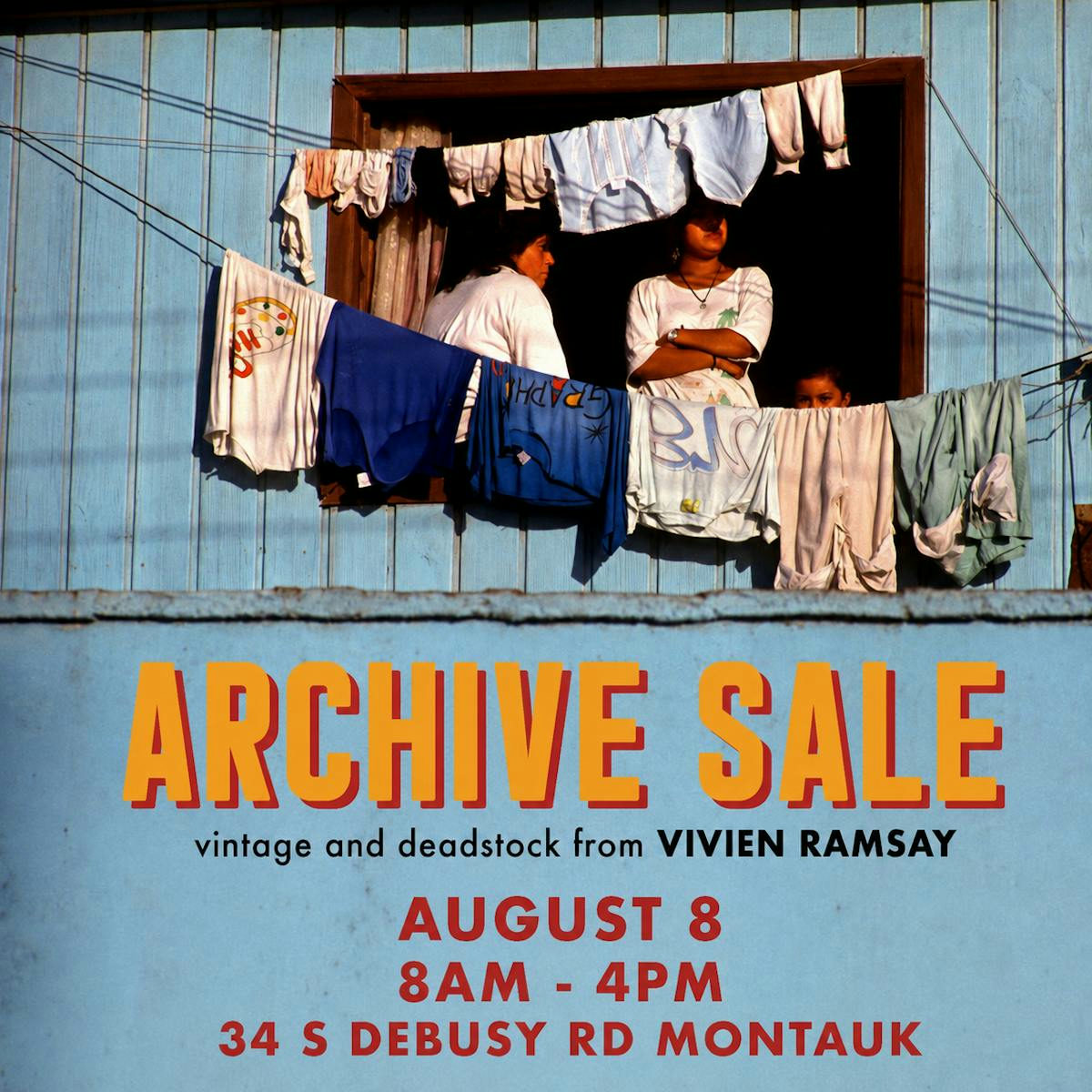 Flyer for Vivien's Archive Sale at 34 S Debusy Rd
