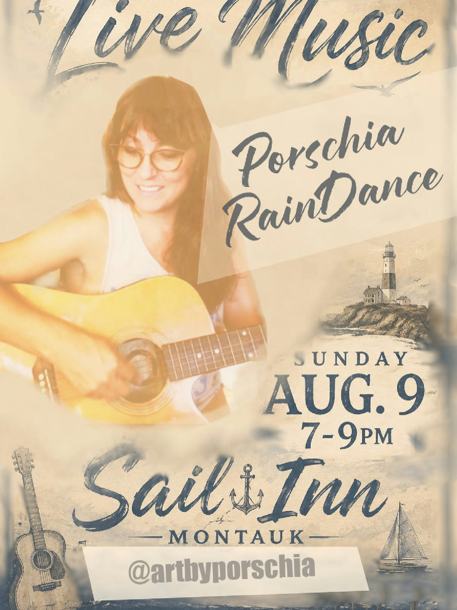 Flyer for Porschia RainDance at Sail Inn