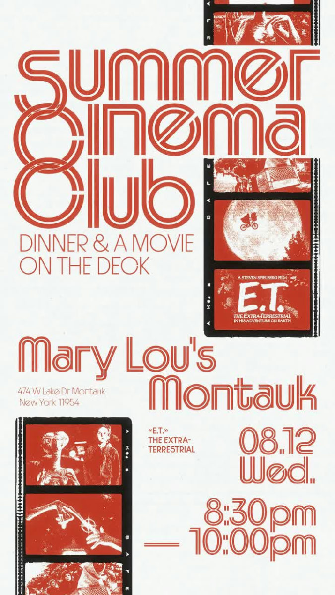 Flyer for Cinema Club | E.T. at Mary Lou's