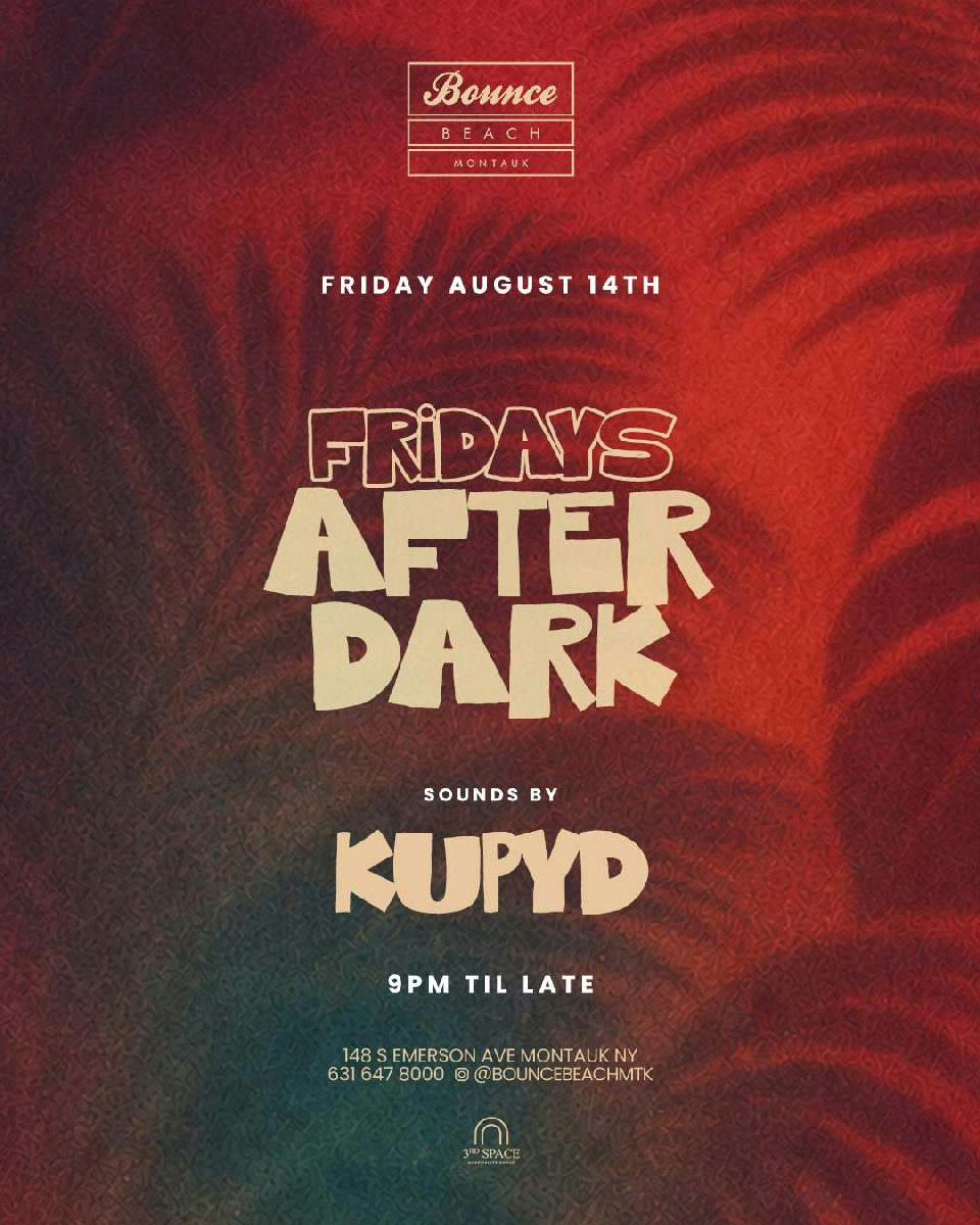 Flyer for Bounce Beach Friday After Dark at Bounce Beach