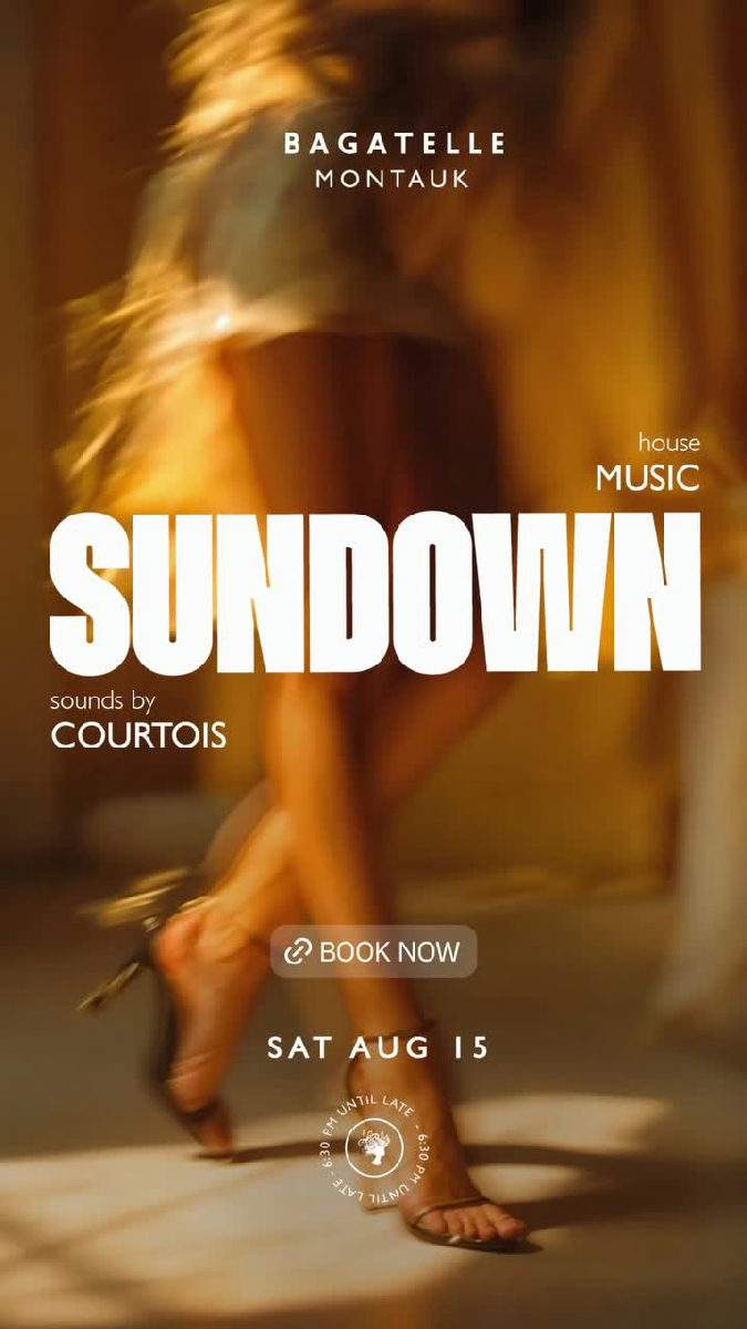 Flyer for Sundown Party ft. COURTOIS at Bagatelle Beach