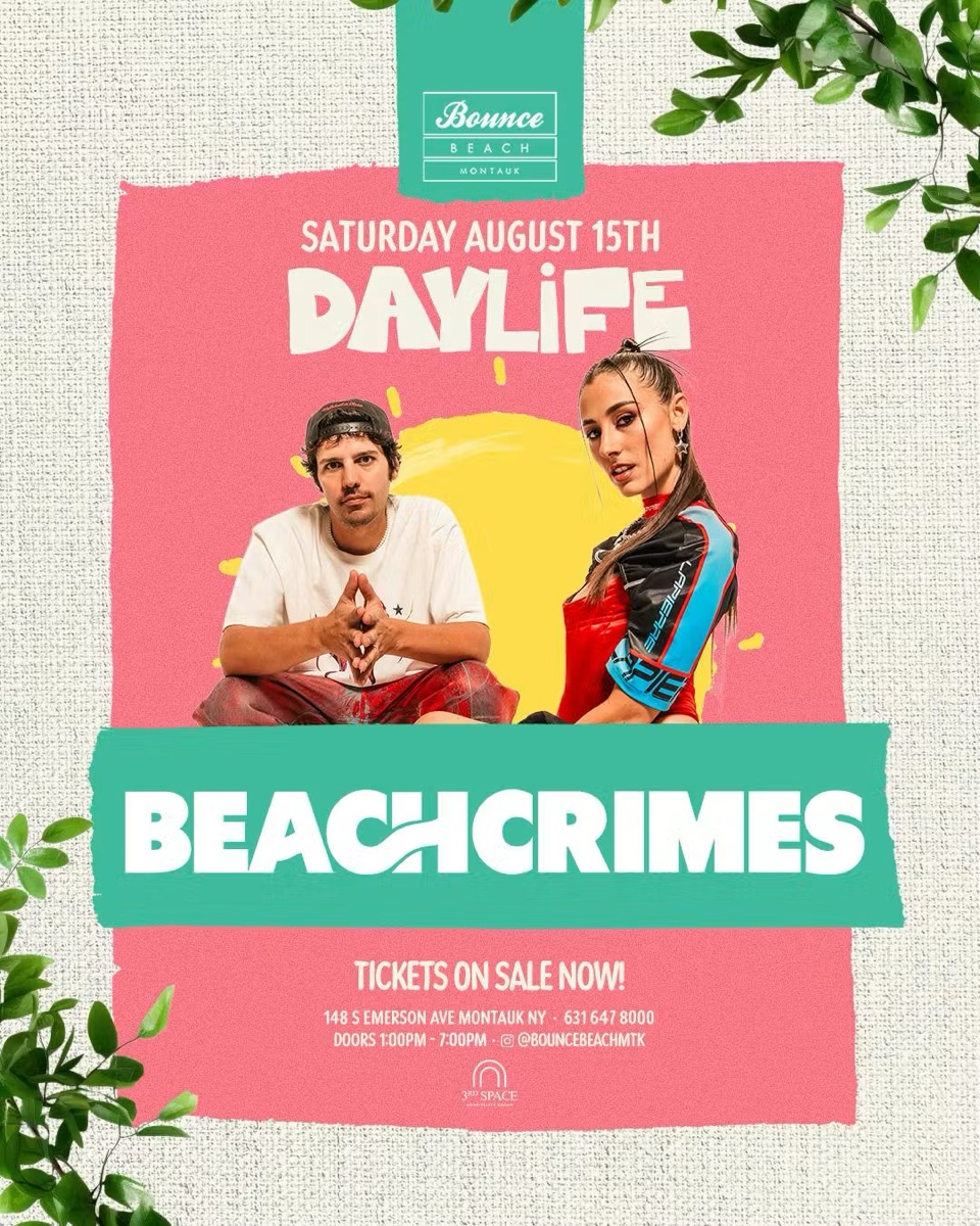 Flyer for Beachcrimes at Bounce Beach
