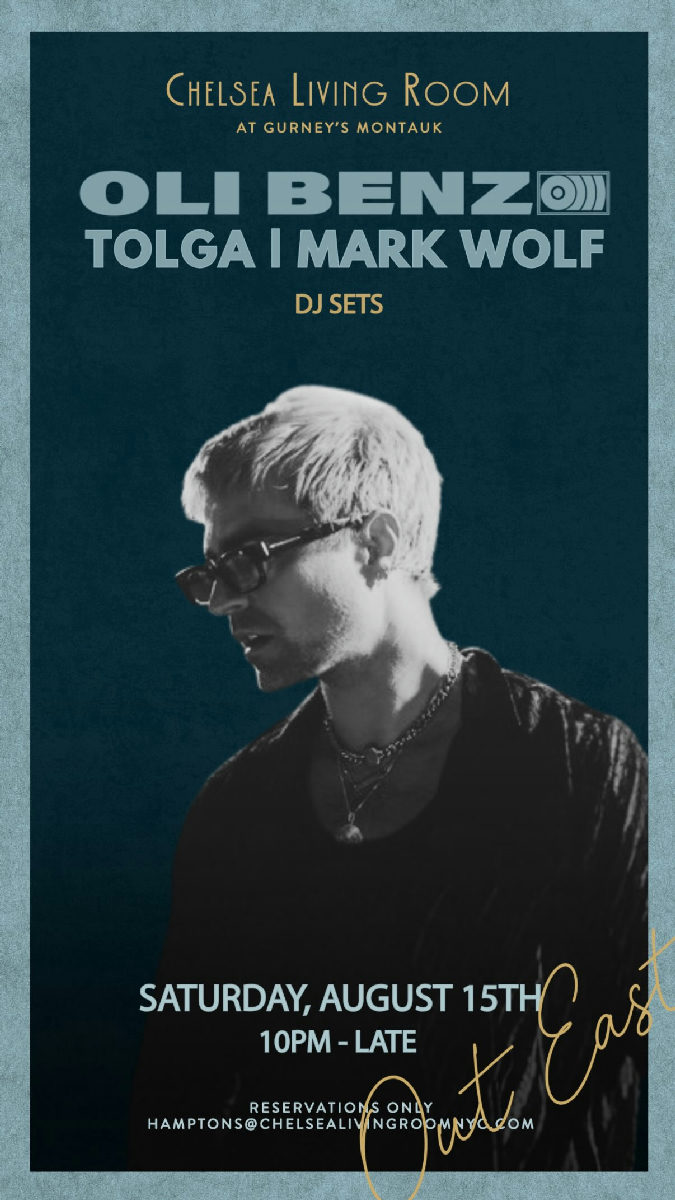 Flyer for OLI BENZO / TOLGA / MARK WOLF at Chelsea Living Room (Gurneys)