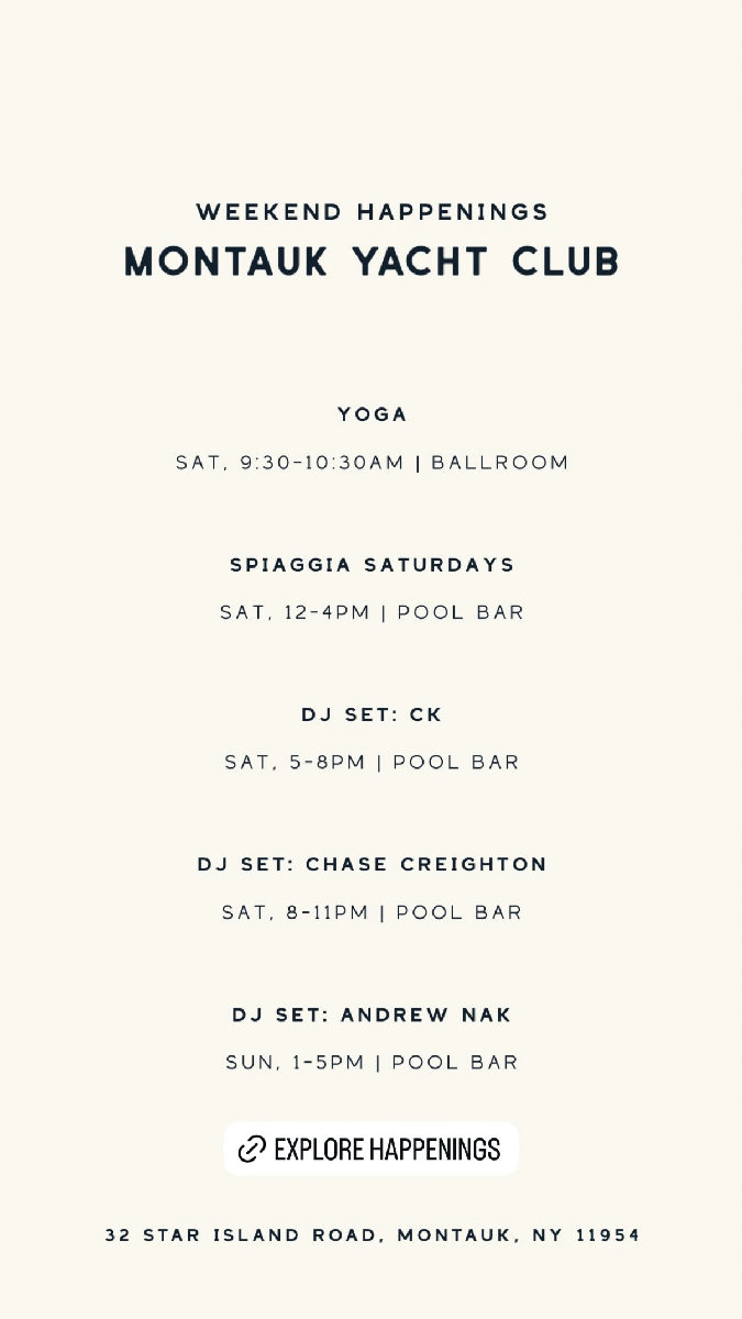 Flyer for Chase Creighton at Montauk Yacht Club