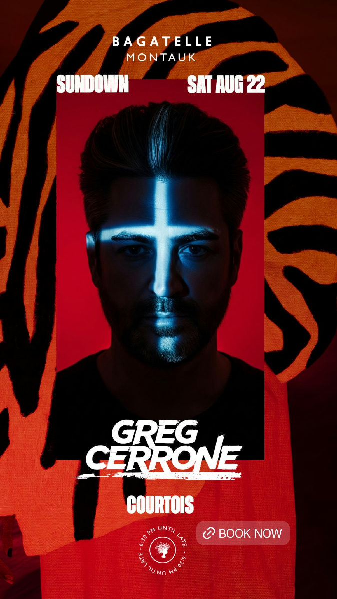 Flyer for Sundown Party ft. GREG CERRONE / COURTOIS at Bagatelle Beach