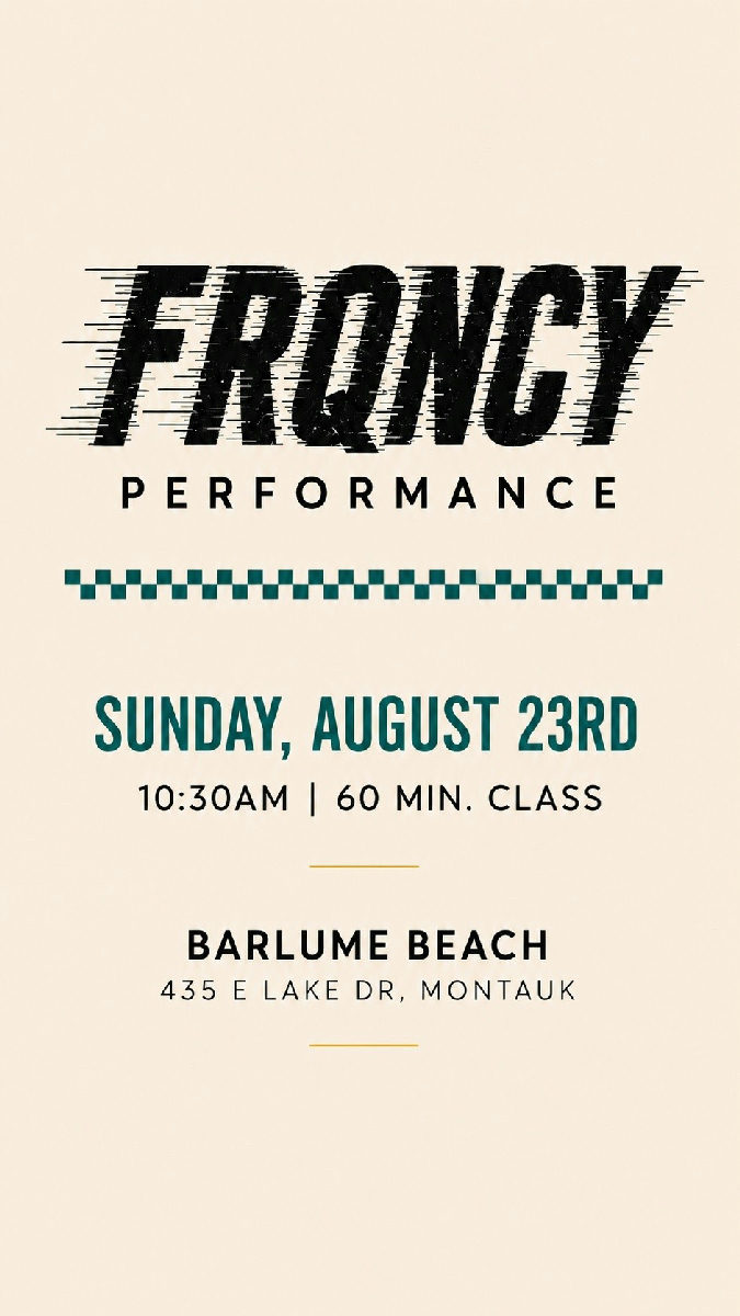 Flyer for FRQNCY Performance at Barlume Beach