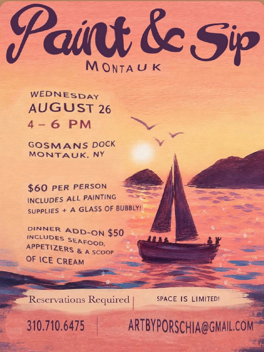 Flyer for Paint & Sip at Gosman's Lobster House & Clam Bar