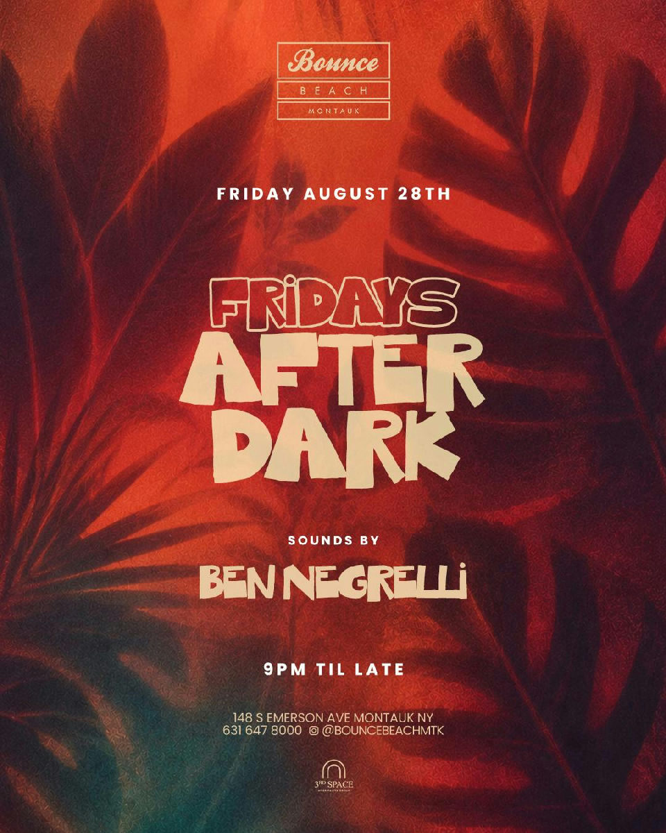 Flyer for Bounce Beach Friday After Dark at Bounce Beach