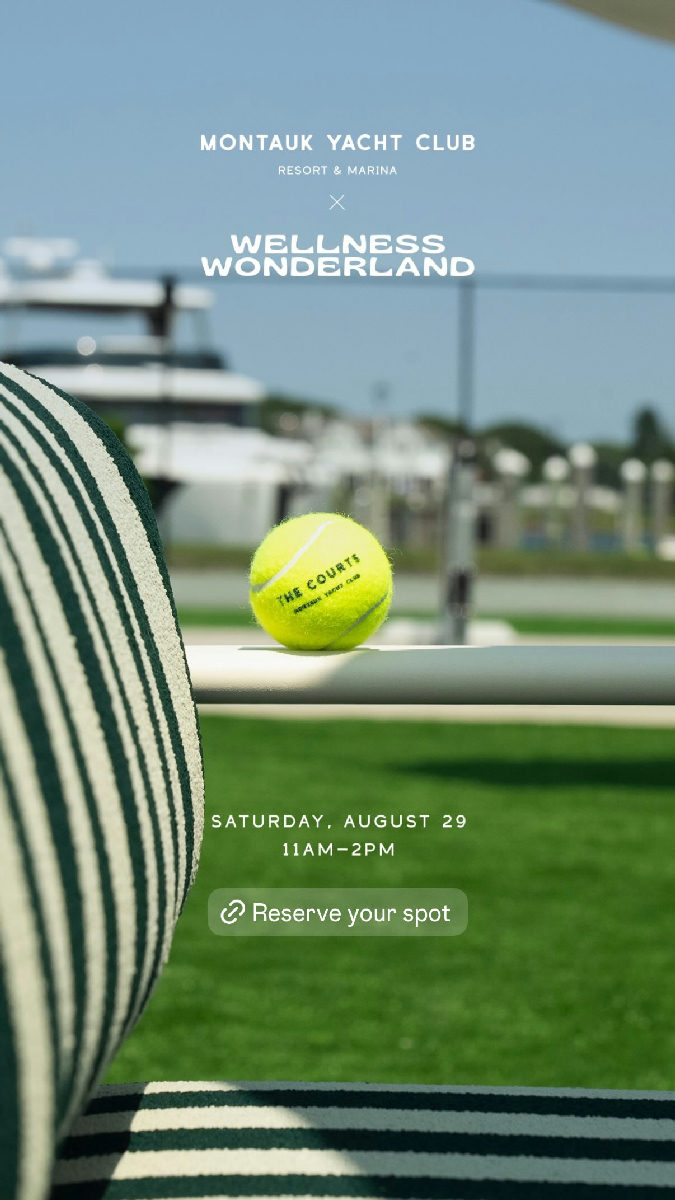 Flyer for Wellness Wonderland: Racquet Retreat (US Open Edition) at Montauk Yacht Club
