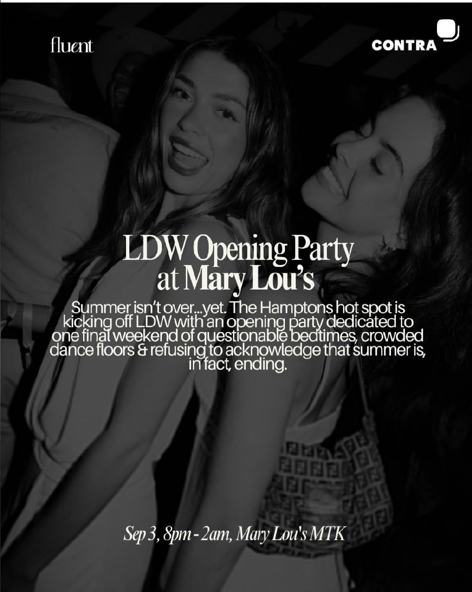 Flyer for LDW Opening Party (fluent x House of Contra) at Mary Lou's