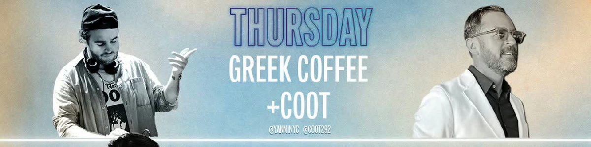 Flyer for GREEK COFFEE / COOT at Montauk Project