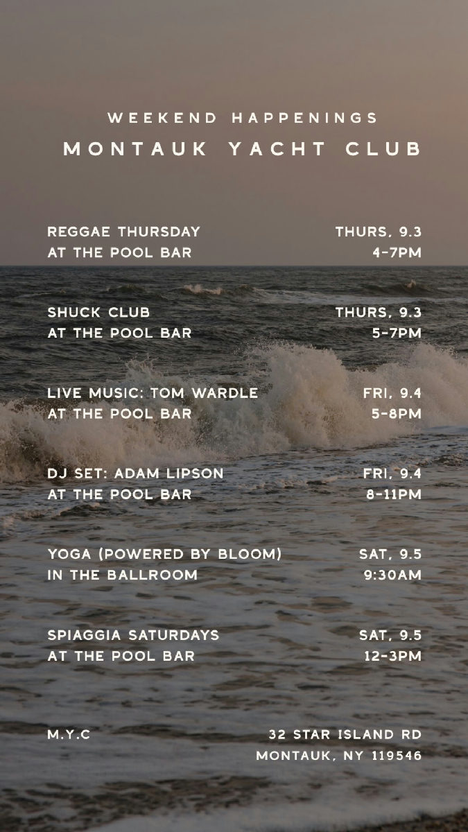 Flyer for DJ Set: ADAM LIPSON at Montauk Yacht Club