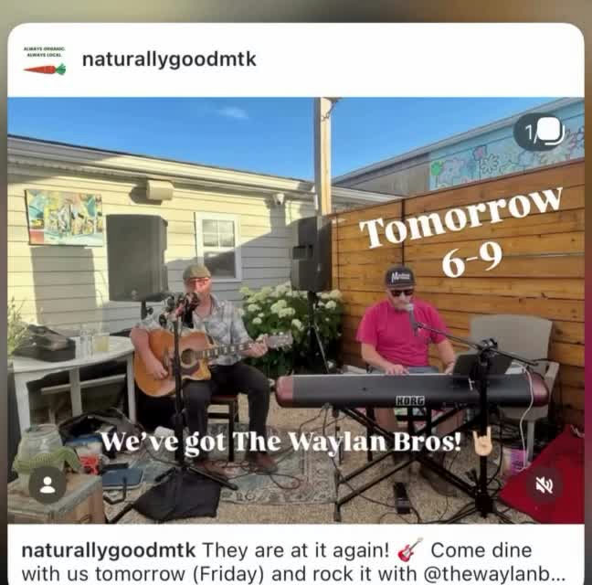 Flyer for The Waylan Bros at Naturally Good
