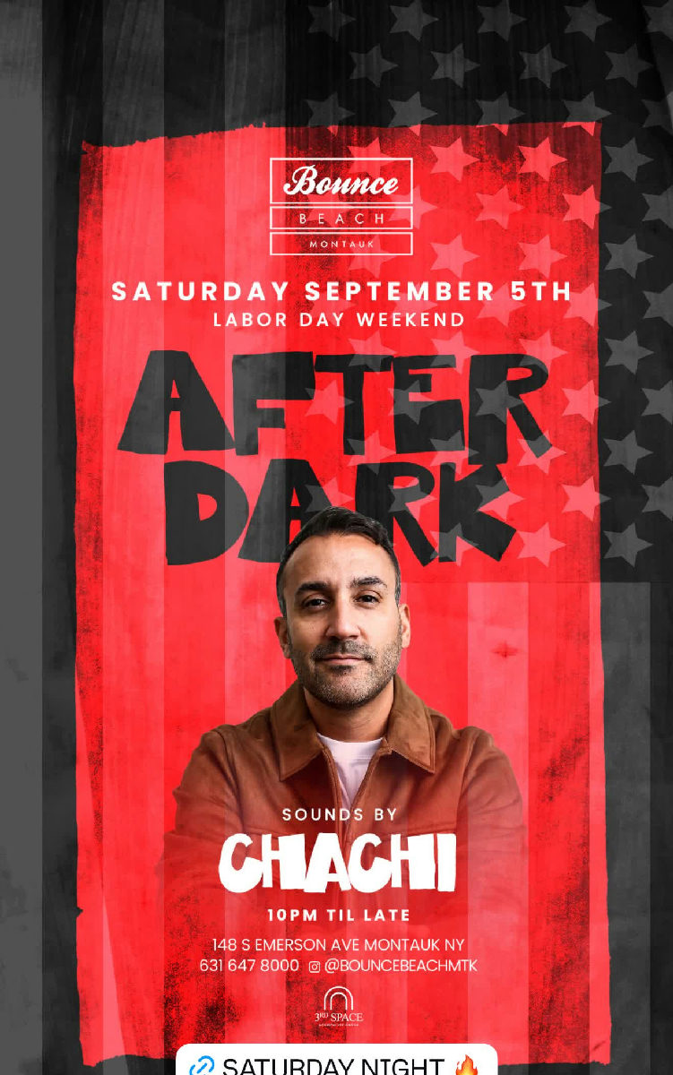 Flyer for LDW Saturday After Dark: CHACHI at Bounce Beach