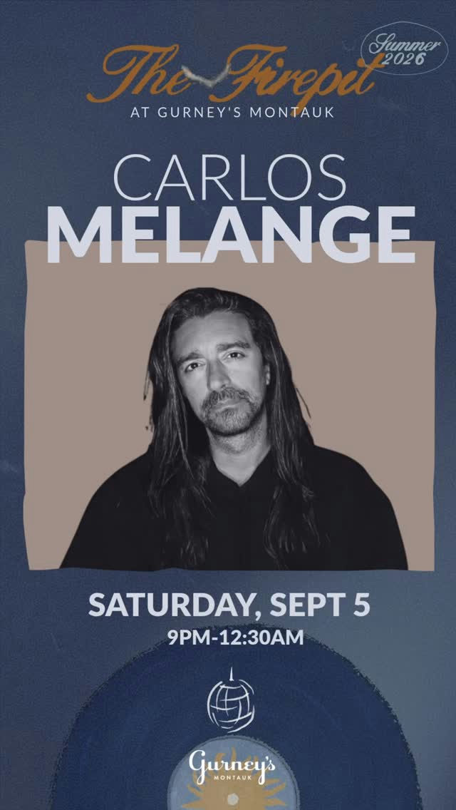 Flyer for CARLOS MELANGE at Firepit (Gurney's)