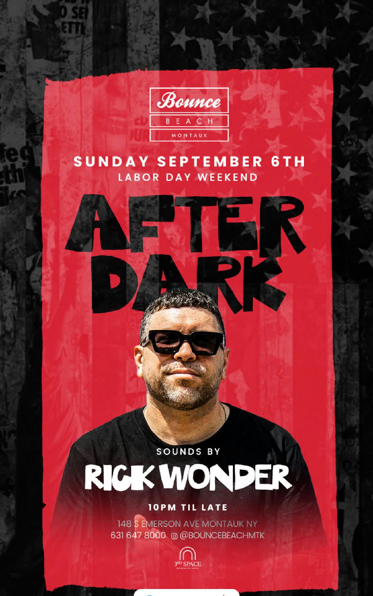 Flyer for LDW Sunday After Dark: RICK WONDER at Bounce Beach