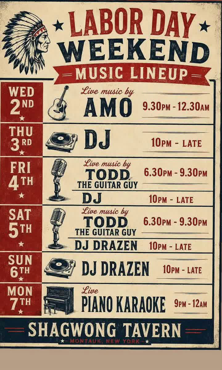 Flyer for DJ Drazen at Shagwong Tavern