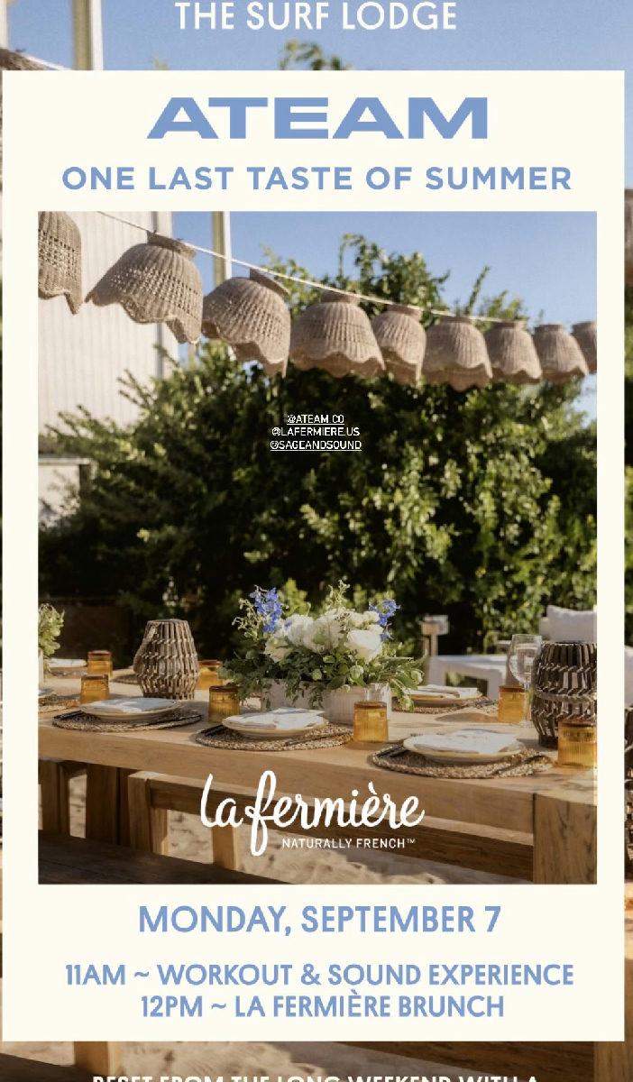 Flyer for ATEAM: One Last Taste of Summer at The Surf Lodge