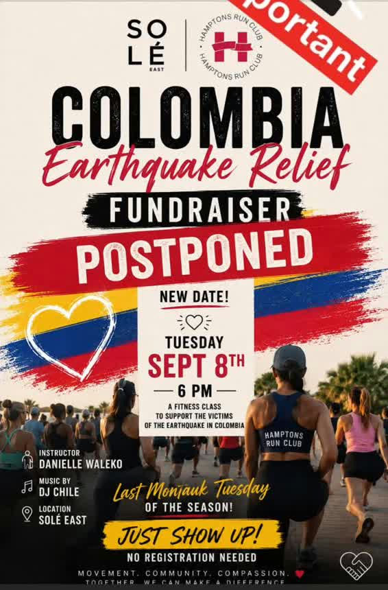 Flyer for Colombia Earthquake Relief Fundraiser at Solé East