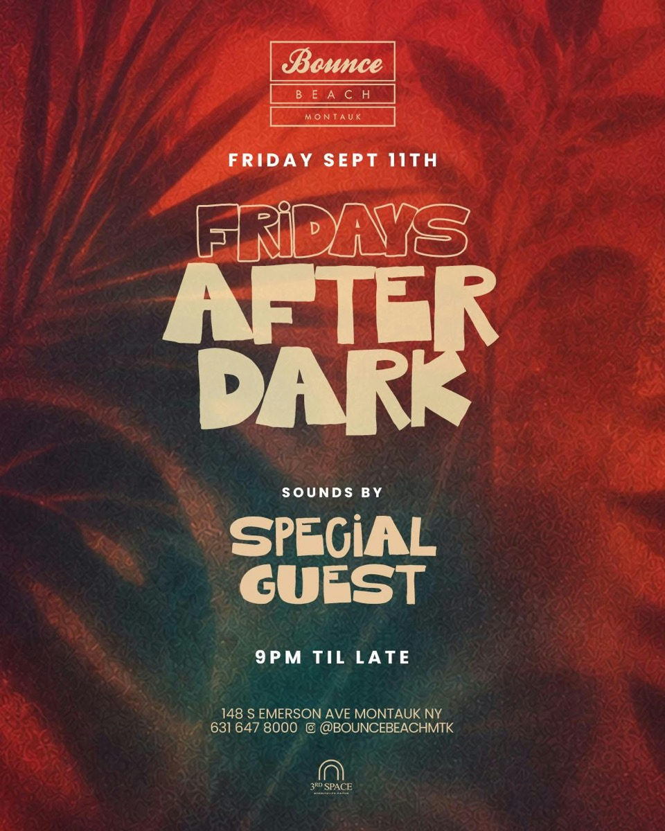 Flyer for Friday After Dark at Bounce Beach