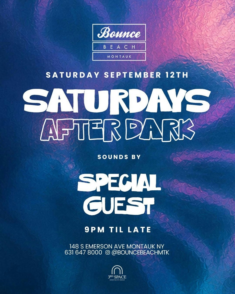 Flyer for Saturday After Dark at Bounce Beach