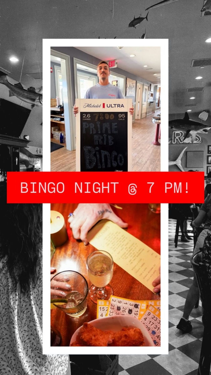 Flyer for Bingo Night at Salivar's Clam & Chowder House