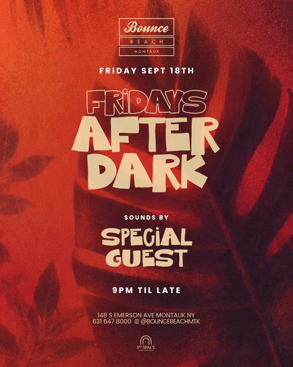 Flyer for Friday After Dark at Bounce Beach