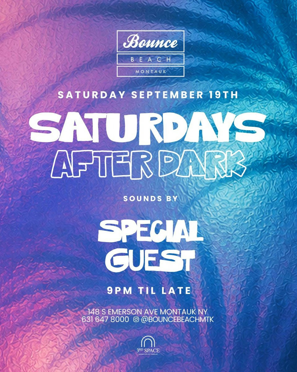 Flyer for Saturday After Dark at Bounce Beach