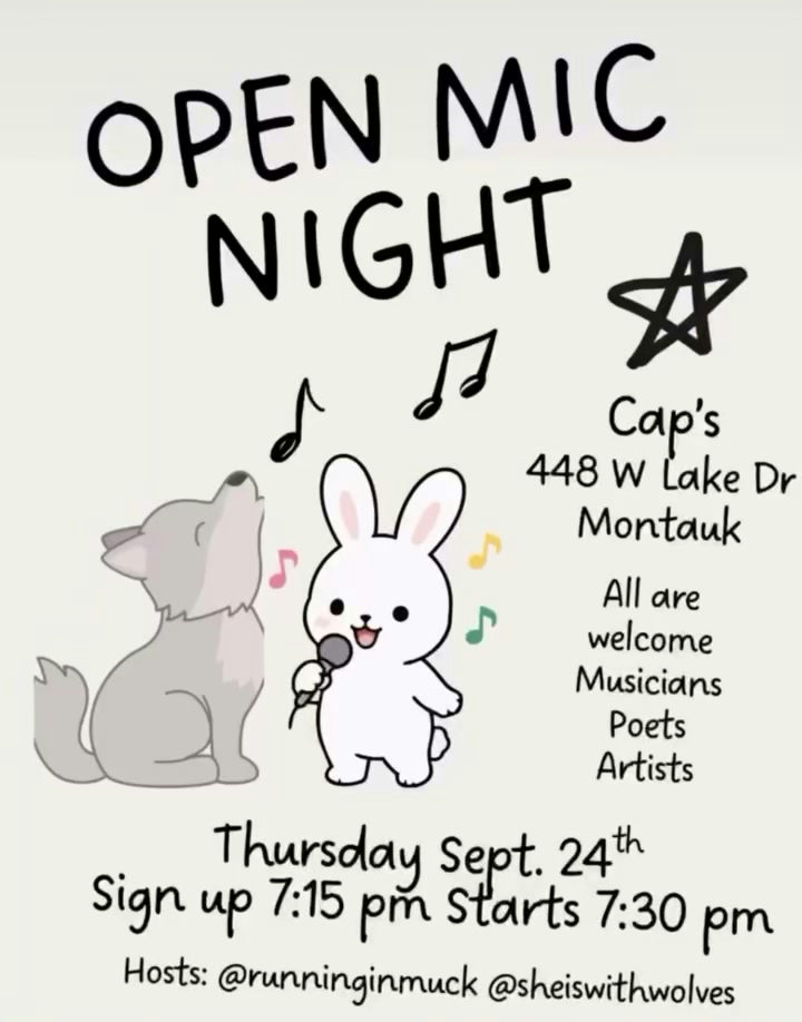 Flyer for Open Mic Night with Diane & Patty at Cap's