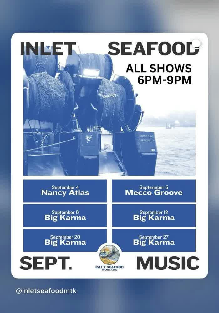 Flyer for Big Karma at Inlet Seafood
