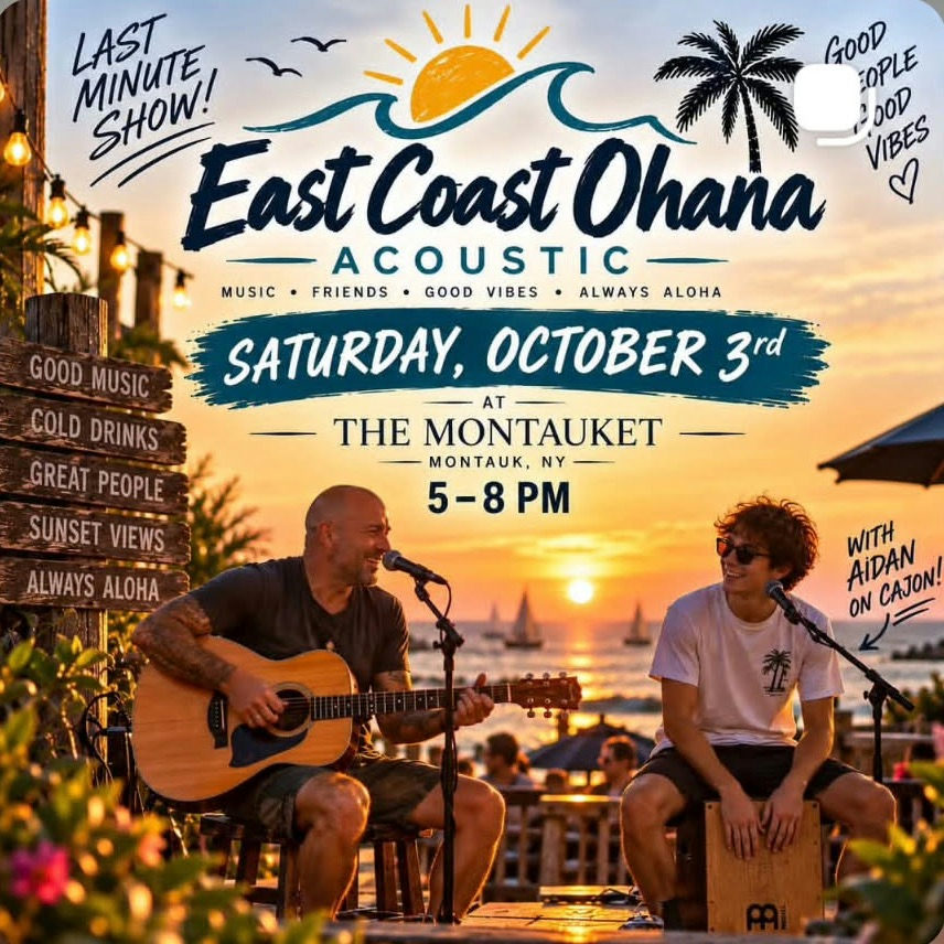 Flyer for East Coast Ohana Acoustic at The Montauket