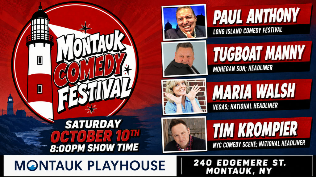 Flyer for Montauk Comedy Festival at Montauk Playhouse