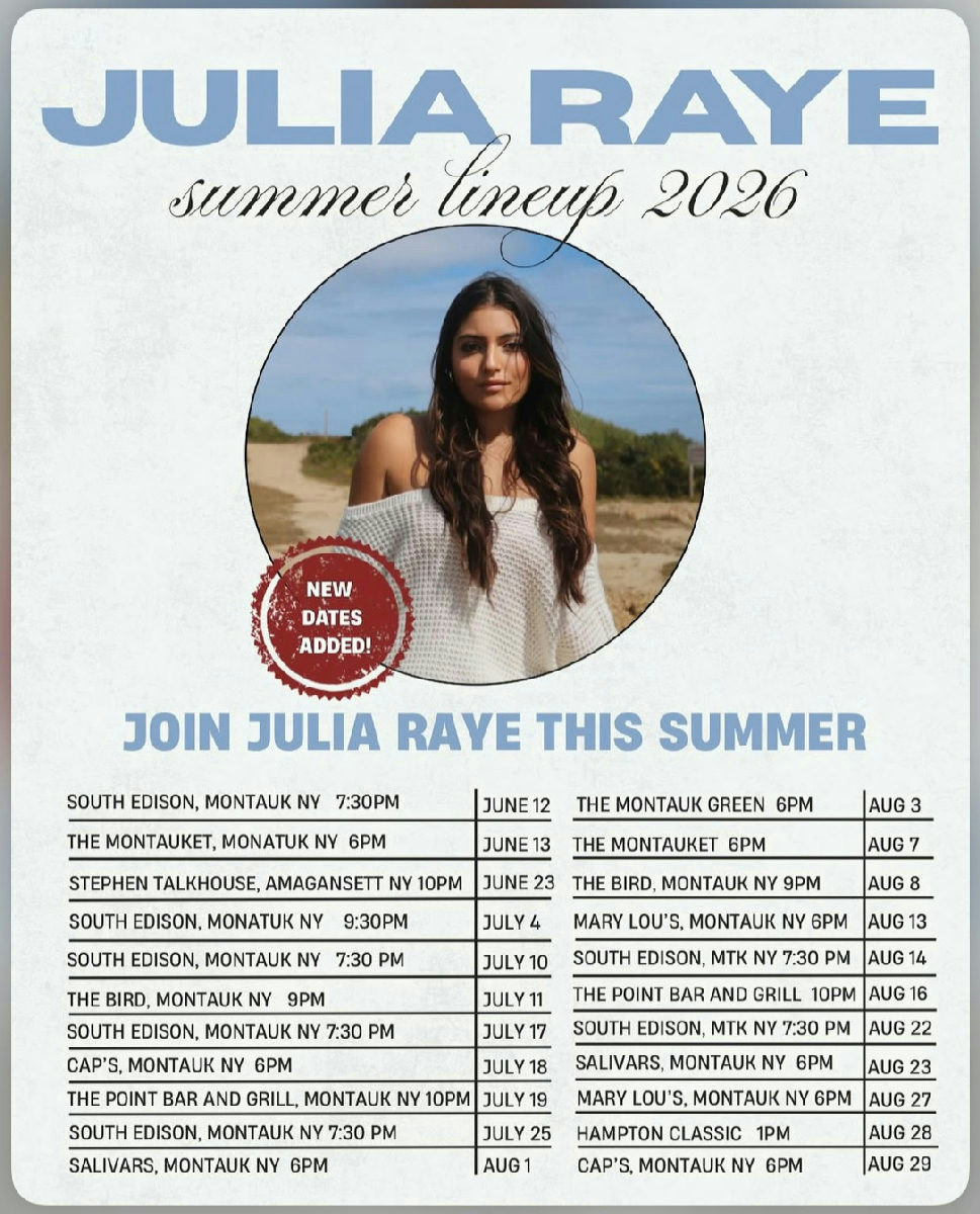 Flyer for Julia Raye at Mary Lou's